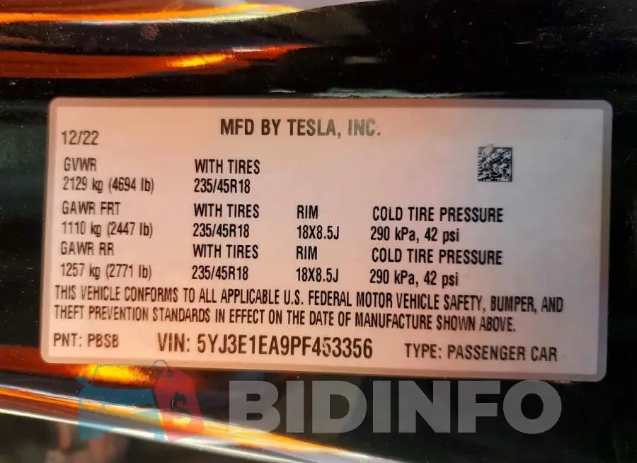 5YJ3E1EA9PF453356 Photo# 11