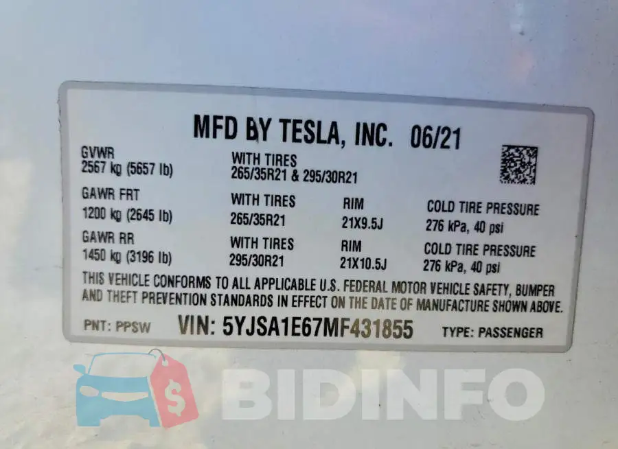 5YJSA1E67MF431855 Photo# 14