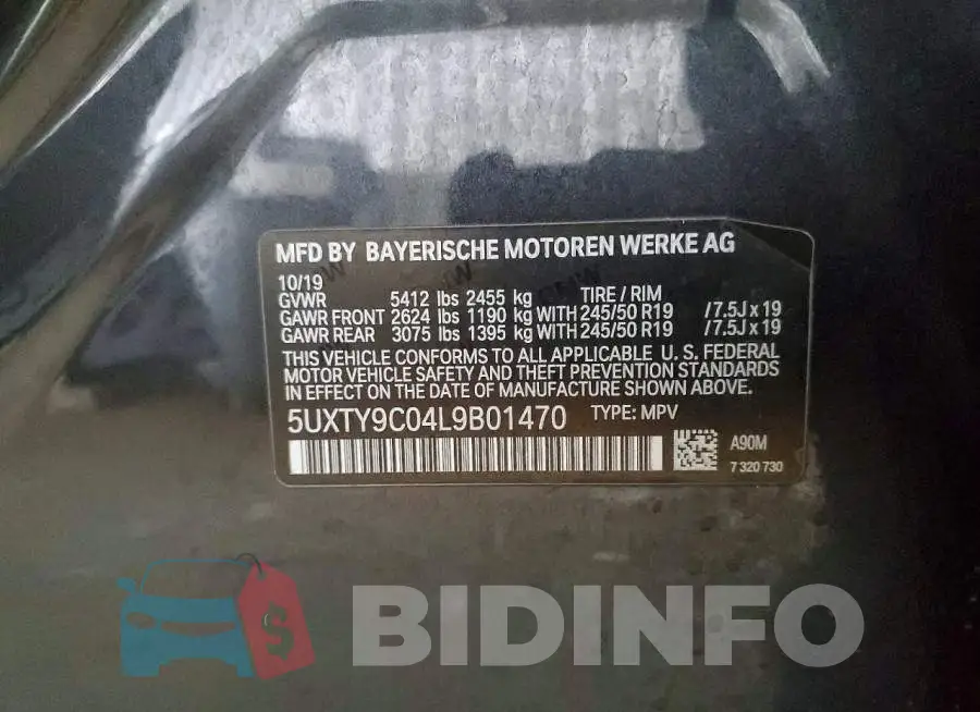 5UXTY9C04L9B01470 Photo# 12