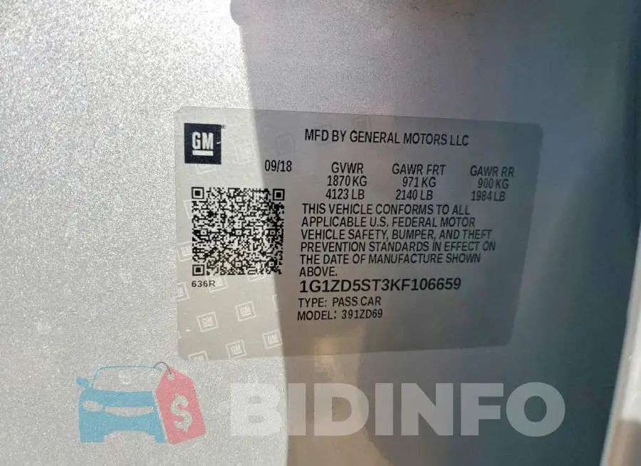 1G1ZD5ST3KF106659 Photo# 12