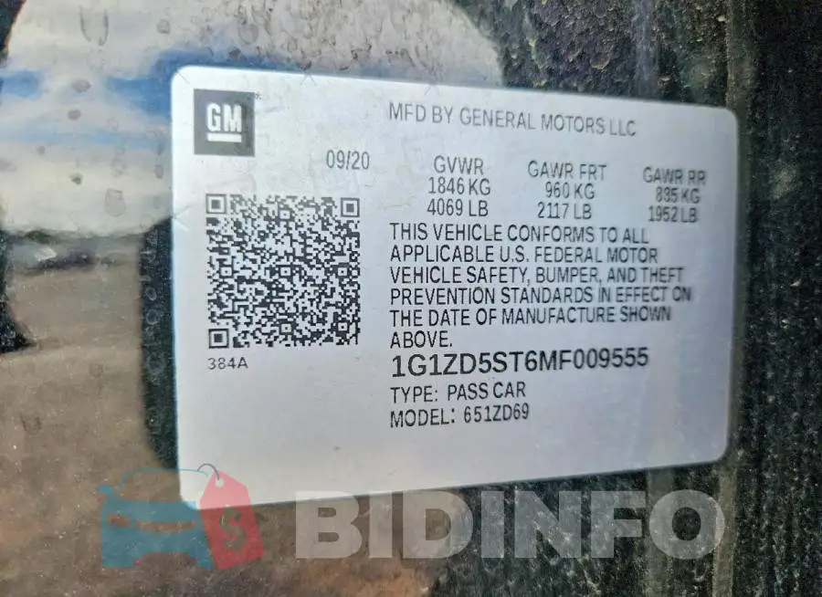 1G1ZD5ST6MF009555 Photo# 13