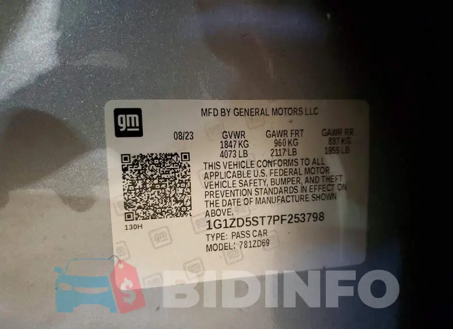 1G1ZD5ST7PF253798 Photo# 11