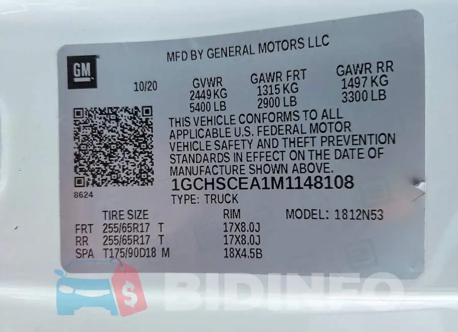 1GCHSCEA1M1148108 Photo# 12