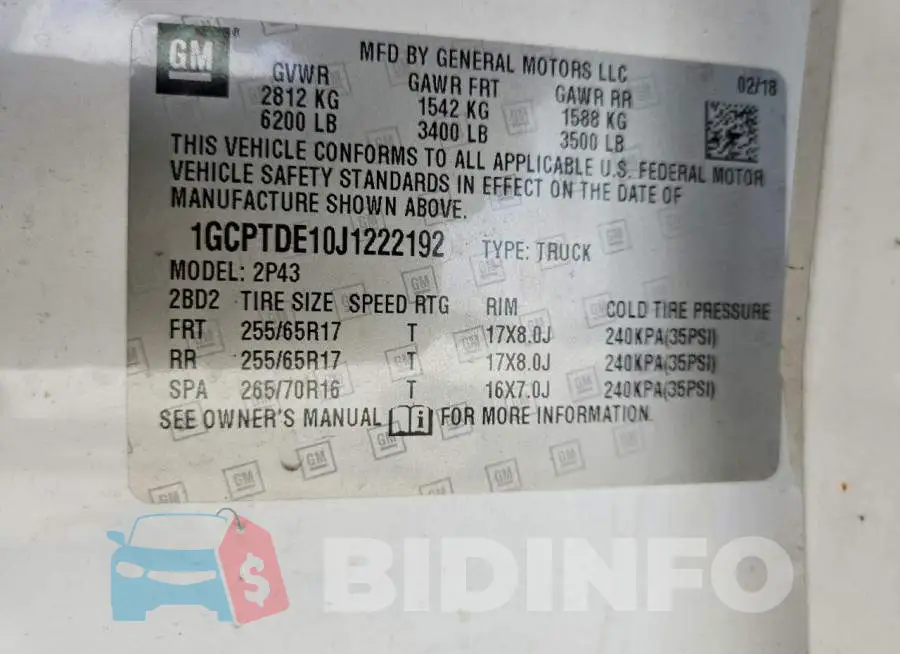 1GCPTDE10J1222192 Photo# 12