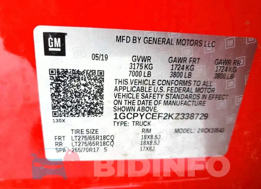 1GCPYCEF2KZ338729 Photo# 12