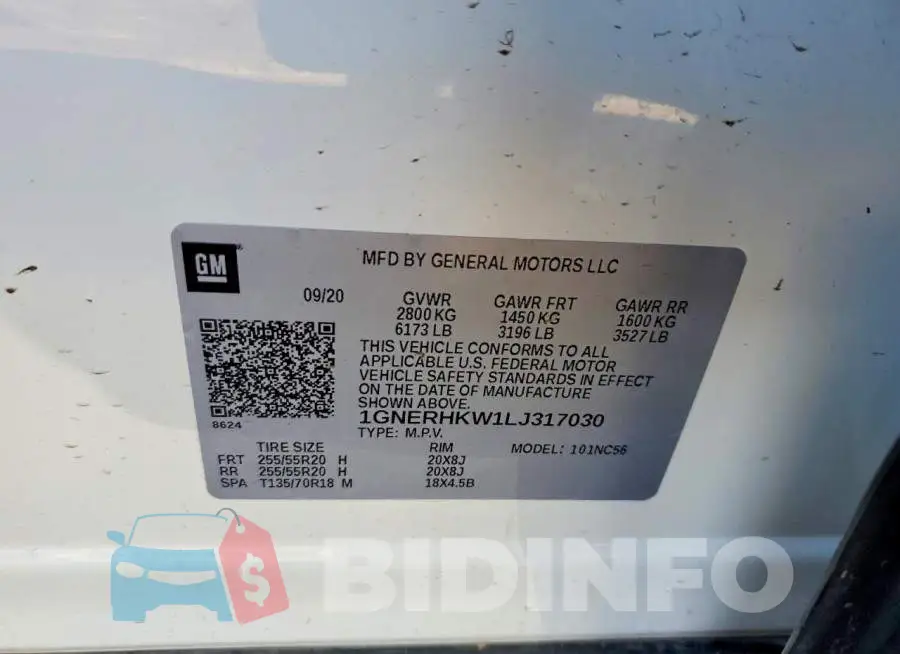 1GNERHKW1LJ317030 Photo# 13