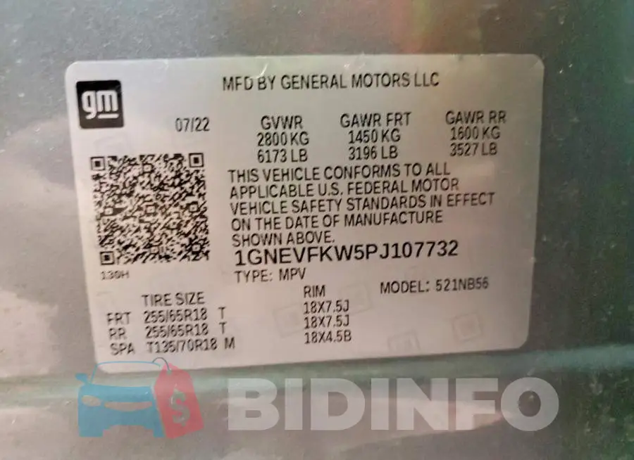 1GNEVFKW5PJ107732 Photo# 13