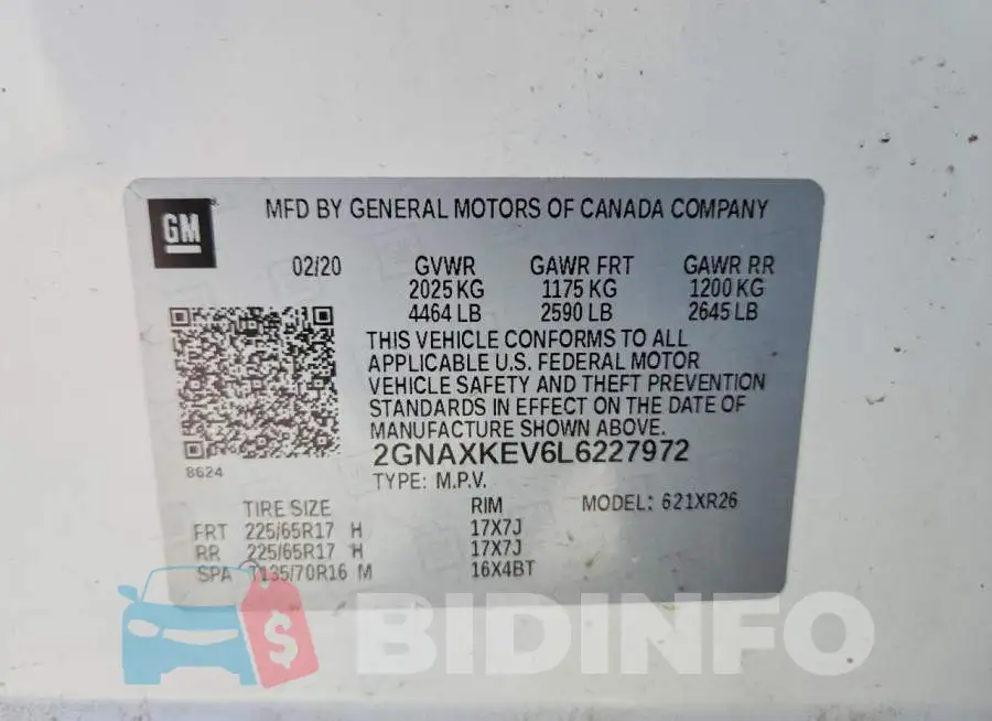2GNAXKEV6L6227972 Photo# 11