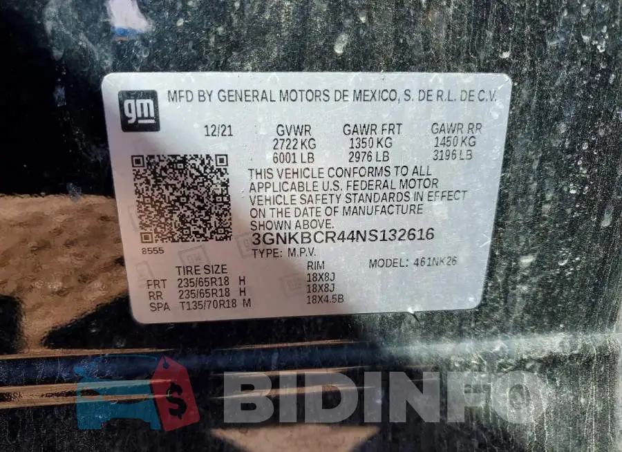 3GNKBCR44NS132616 Photo# 13