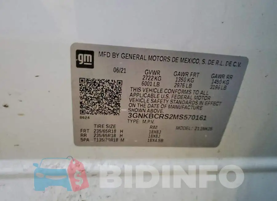 3GNKBCRS2MS570161 Photo# 14