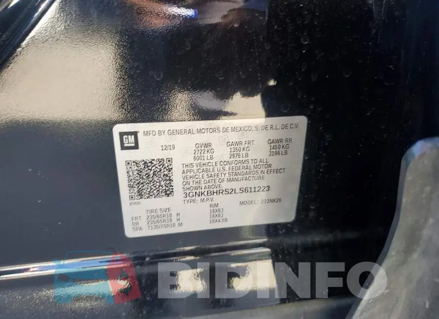 3GNKBHRS2LS611223 Photo# 13