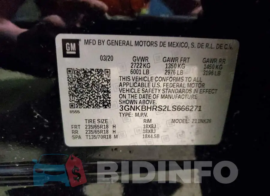 3GNKBHRS2LS666271 Photo# 14