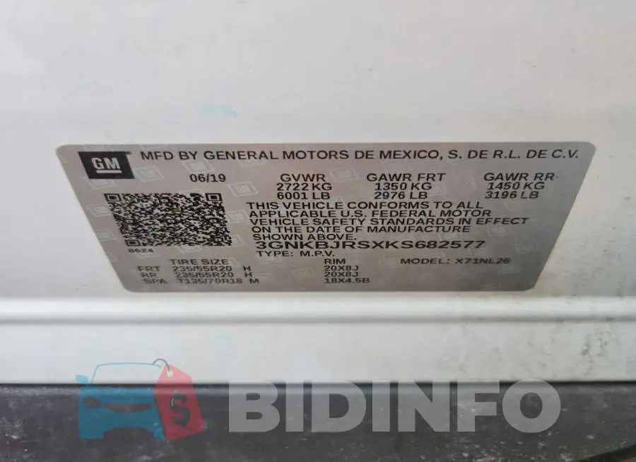 3GNKBJRSXKS682577 Photo# 13