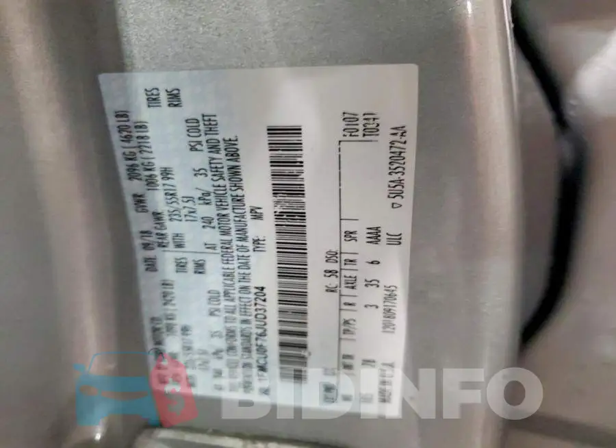 1FMCU0F76JUD37204 Photo# 13