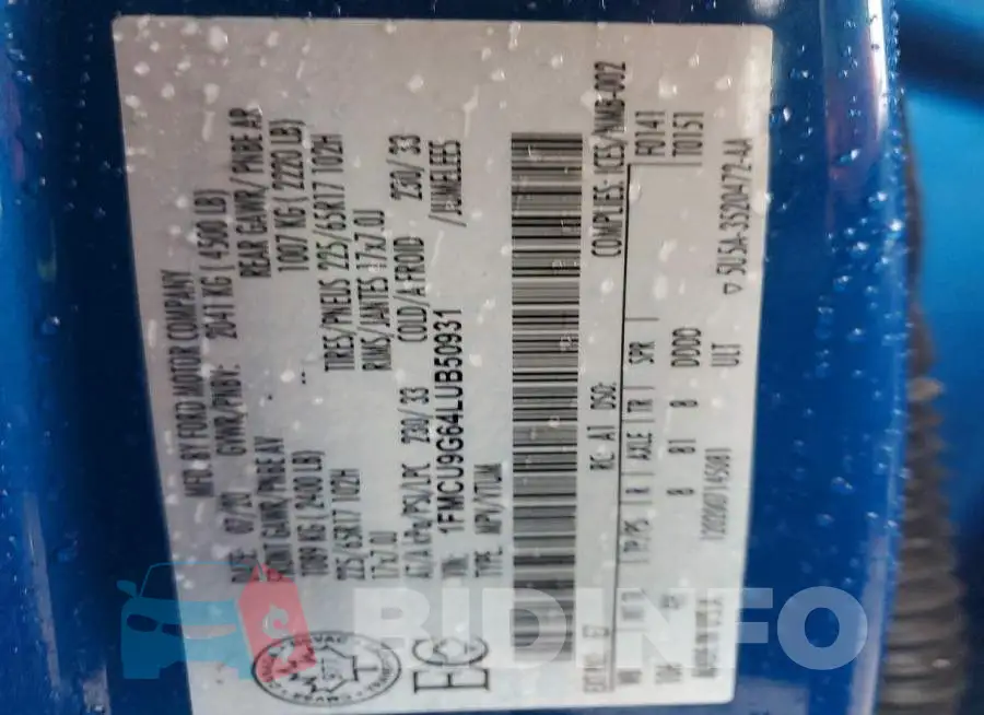 1FMCU9G64LUB50931 Photo# 13