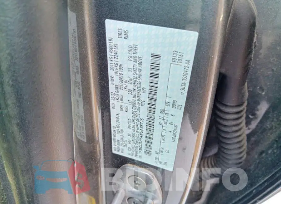 1FMCU9H64NUA68716 Photo# 13