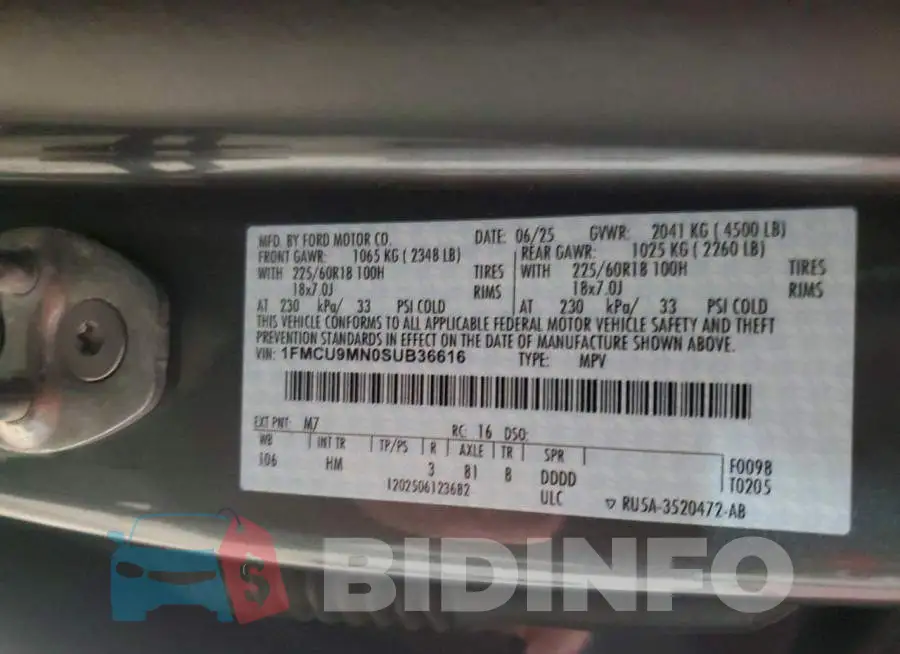 1FMCU9MN0SUB36616 Photo# 13