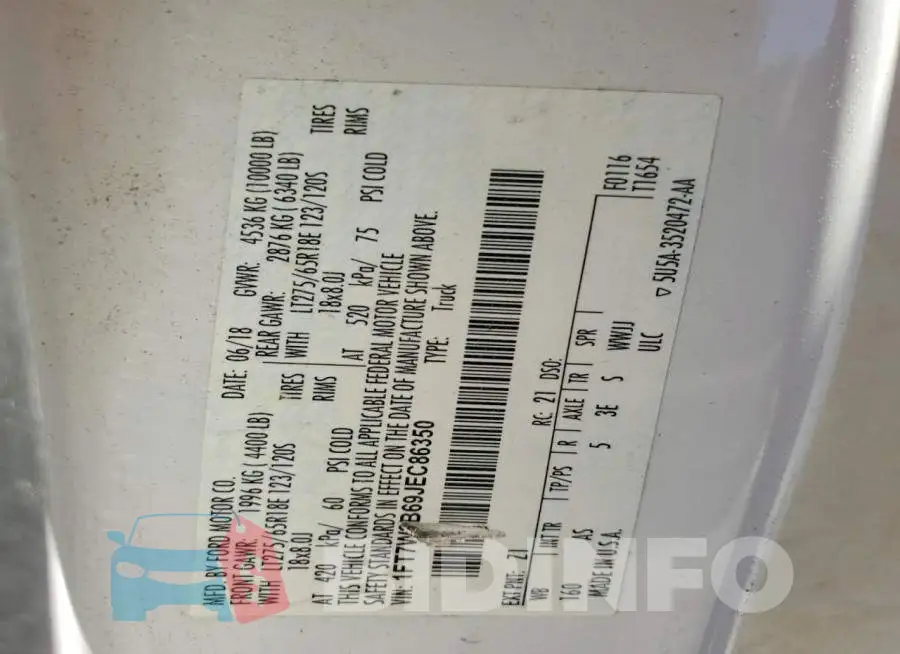 1FT7W2B69JEC86350 Photo# 12