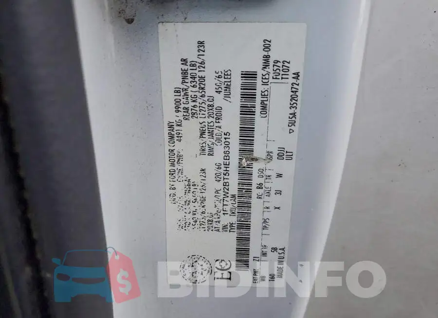 1FT7W2BT5HEB63015 Photo# 12