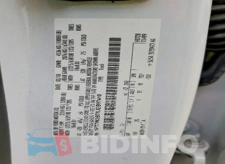 1FT7W2BT8JEB97410 Photo# 12
