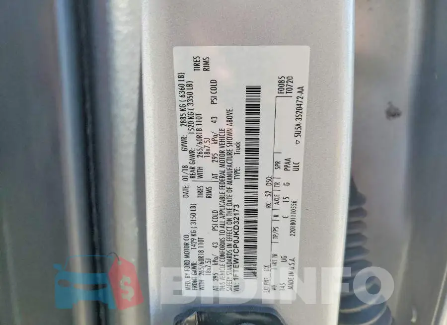 1FTEW1CP0JKD32173 Photo# 12