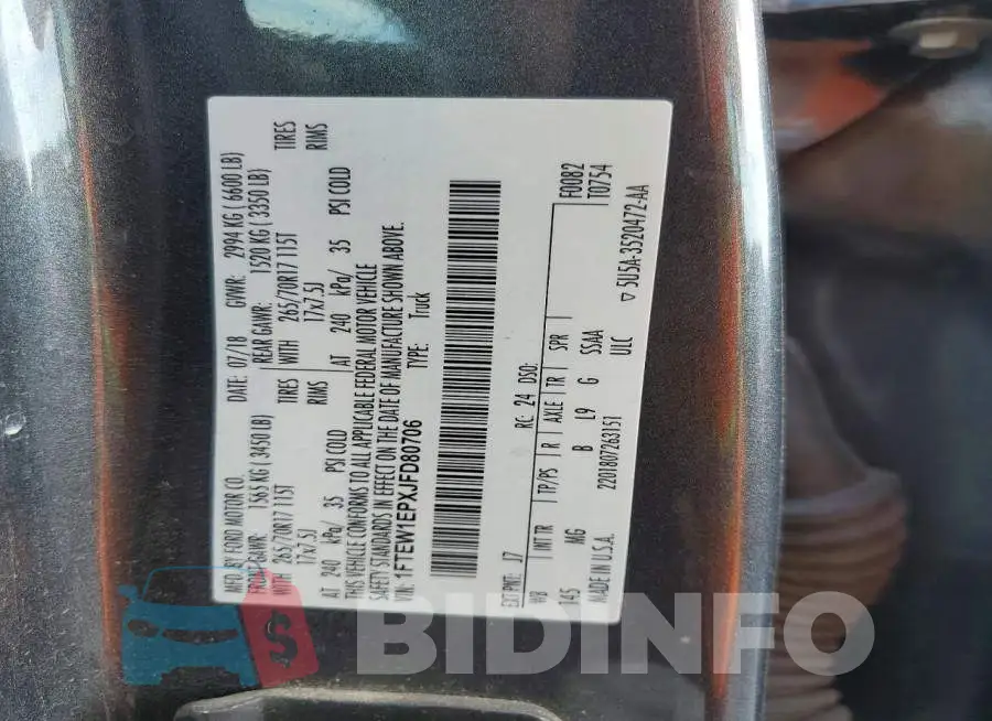 1FTEW1EPXJFD80706 Photo# 12