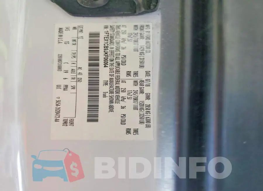 1FTEX1CB9JKF06064 Photo# 12