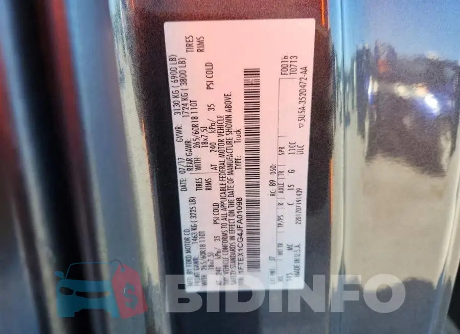 1FTEX1CG4JFA01098 Photo# 12