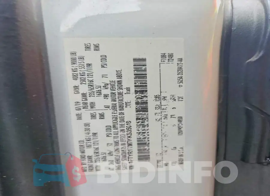 1FTYR1YM7KKB35019 Photo# 14