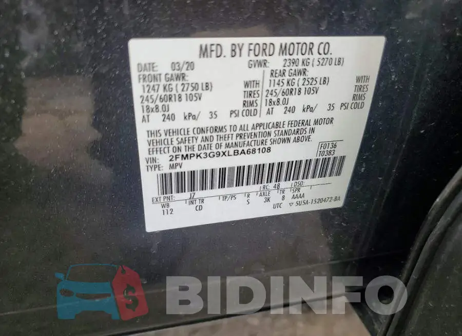 2FMPK3G9XLBA68108 Photo# 13