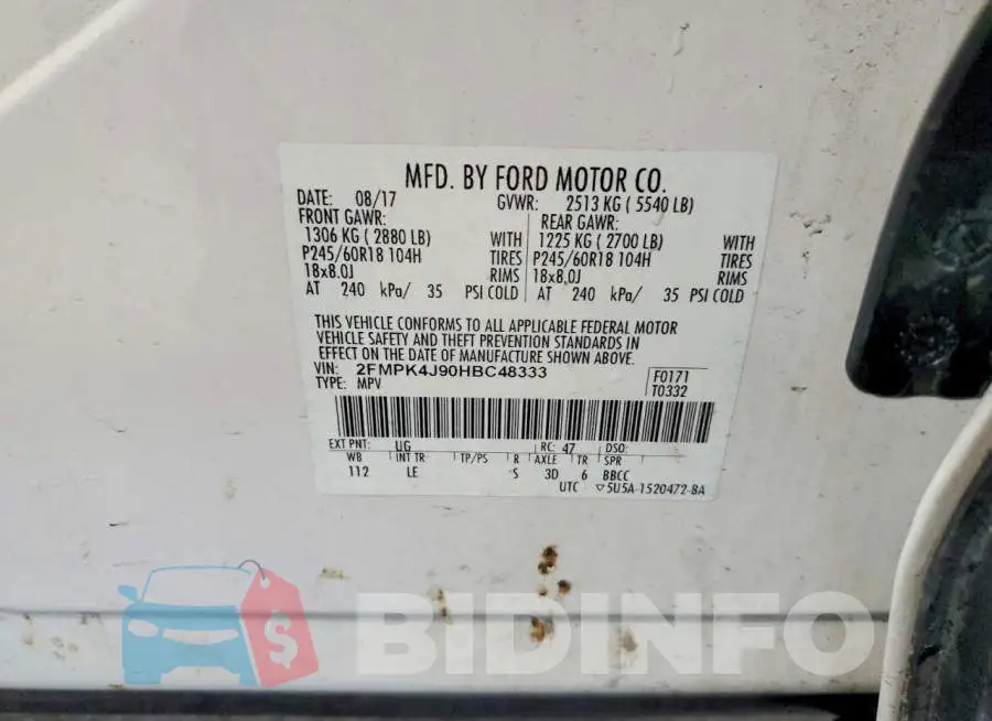 2FMPK4J90HBC48333 Photo# 13