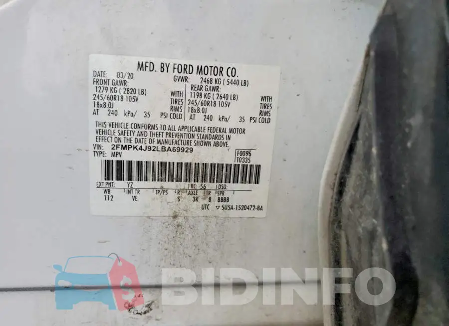2FMPK4J92LBA69929 Photo# 12