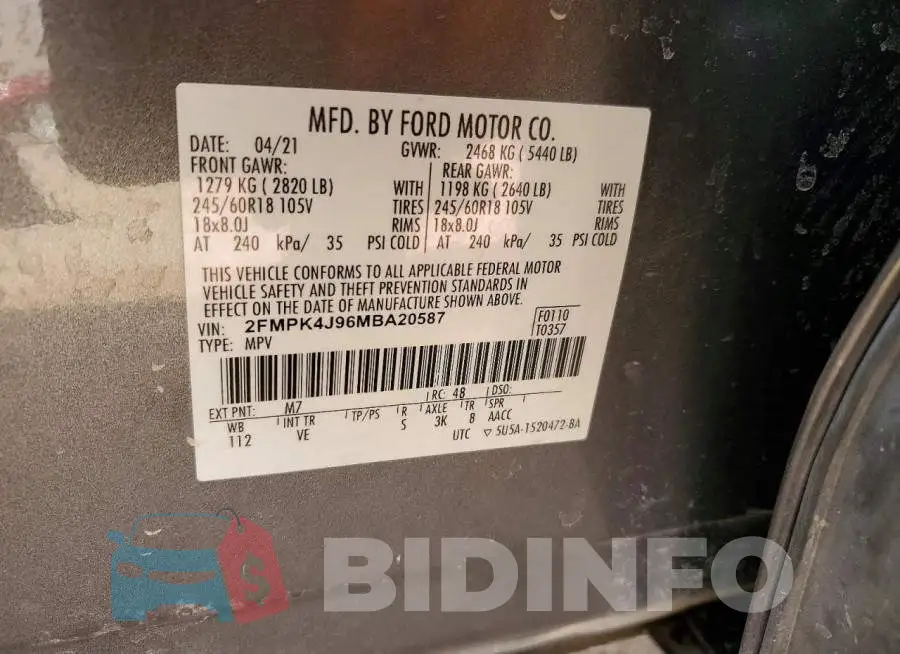 2FMPK4J96MBA20587 Photo# 14