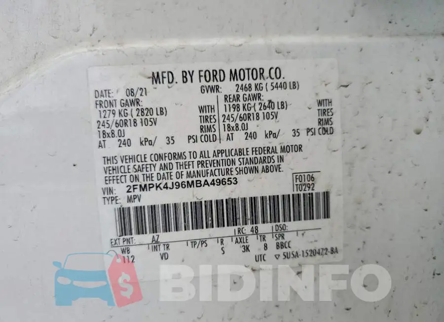 2FMPK4J96MBA49653 Photo# 13