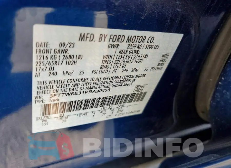 3FTTW8E31PRA90430 Photo# 12