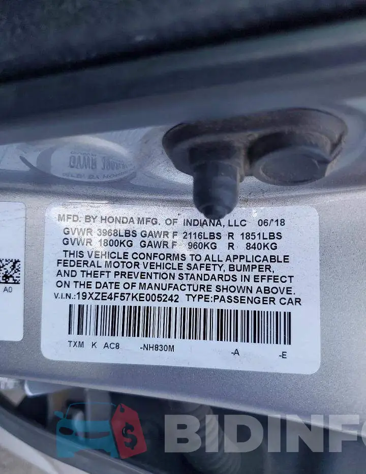 19XZE4F57KE005242 Photo# 12