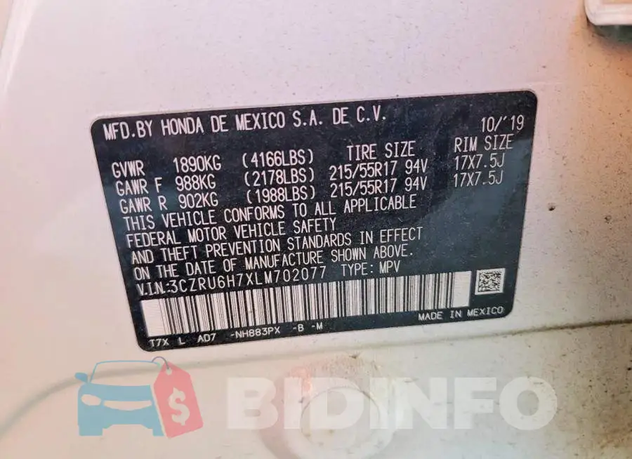 3CZRU6H7XLM702077 Photo# 12