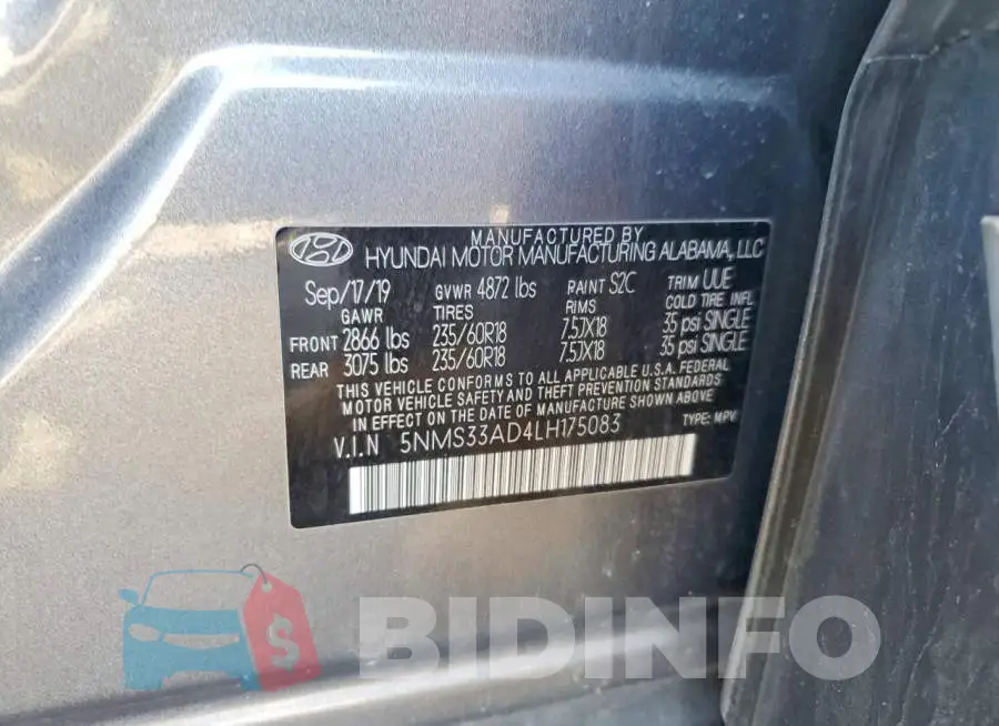 5NMS33AD4LH175083 Photo# 13