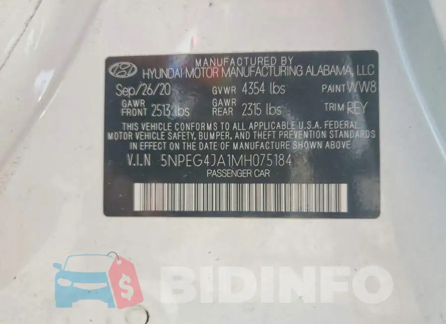 5NPEG4JA1MH075184 Photo# 13