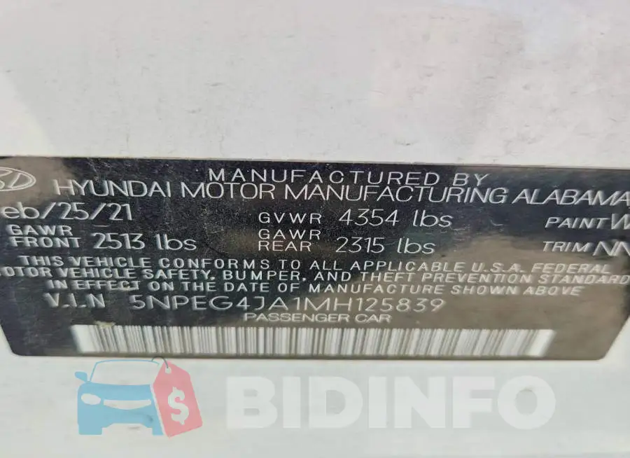 5NPEG4JA1MH125839 Photo# 12