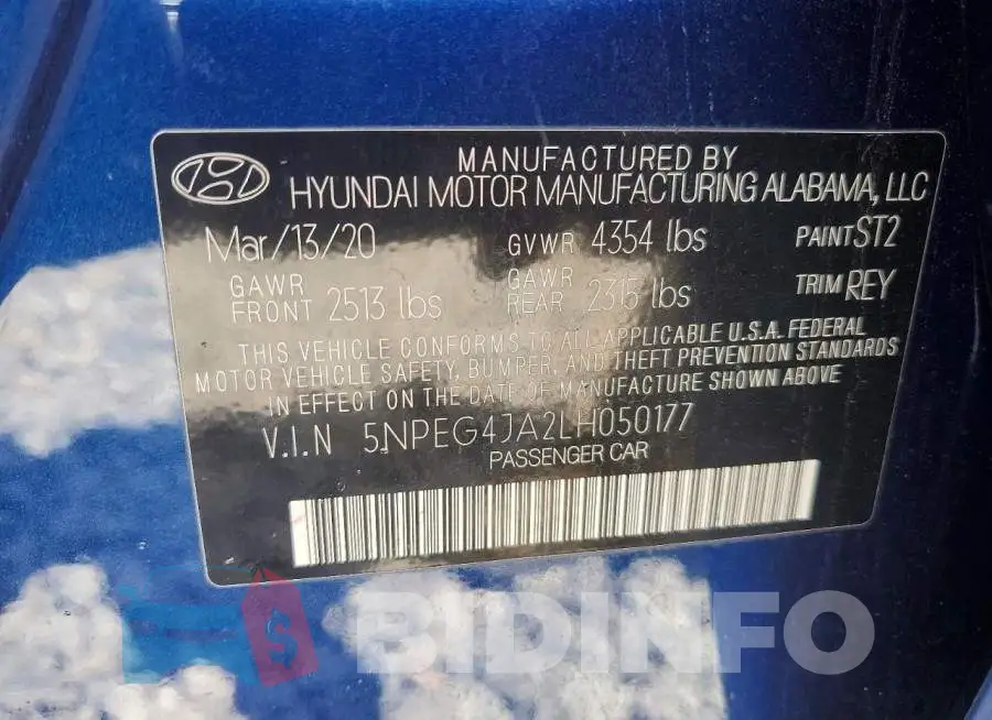 5NPEG4JA2LH050177 Photo# 12