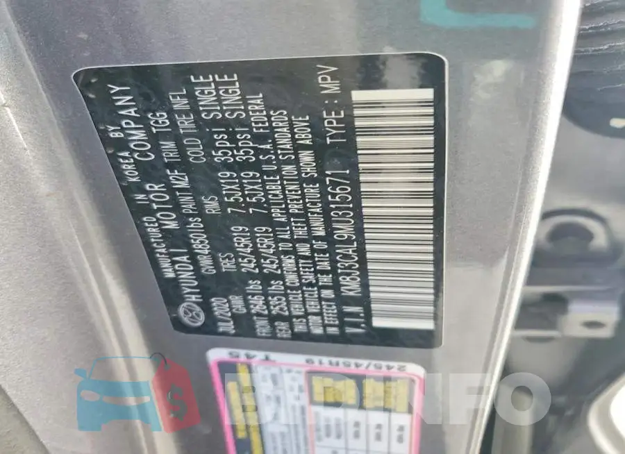 KM8J3CAL9MU315671 Photo# 13