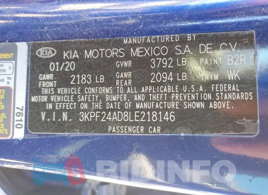 3KPF24AD8LE218146 Photo# 12