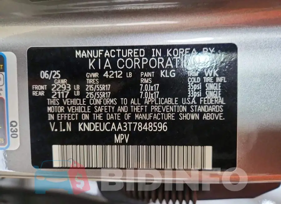KNDEUCAA3T7848596 Photo# 12