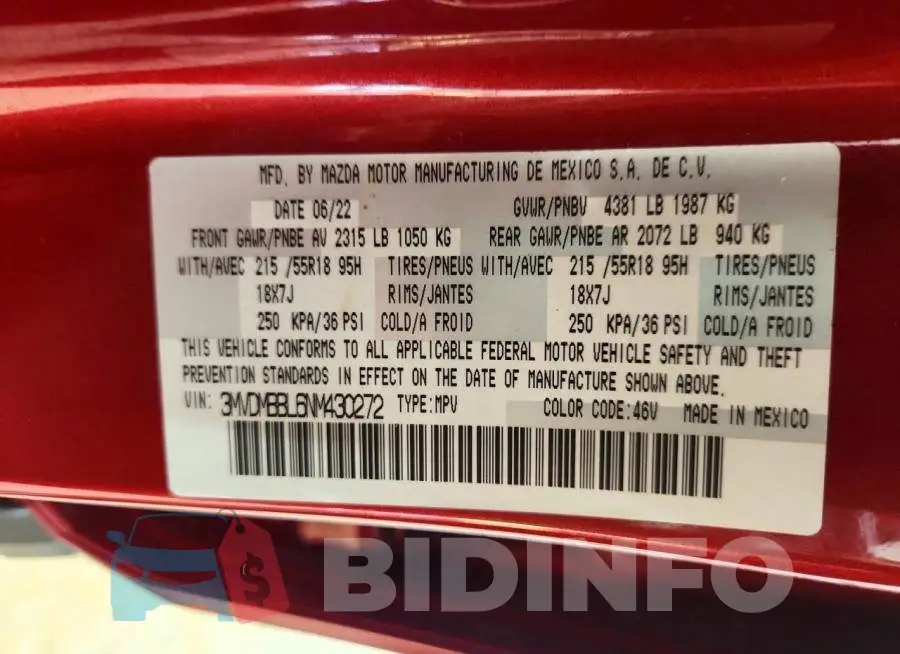 3MVDMBBL6NM430272 Photo# 13