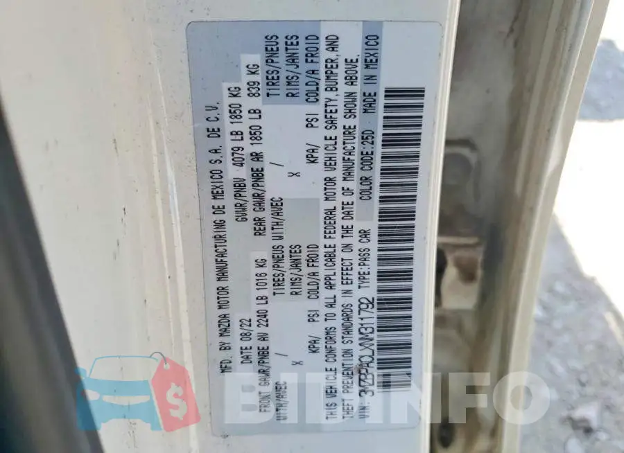 3MZBPACLXNM311792 Photo# 12