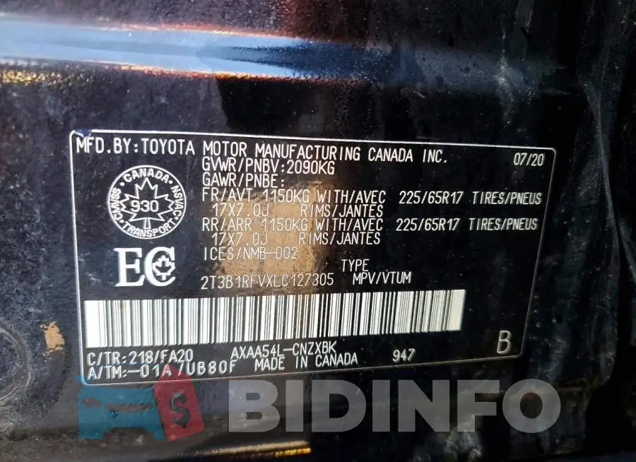 2T3B1RFVXLC127305 Photo# 13