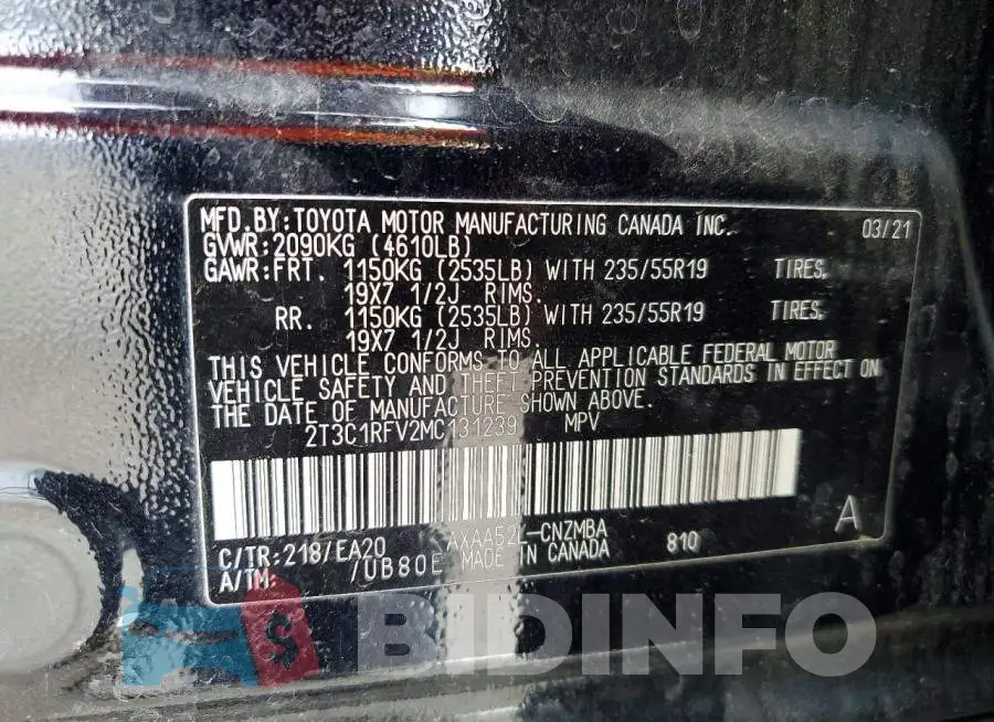 2T3C1RFV2MC131239 Photo# 12