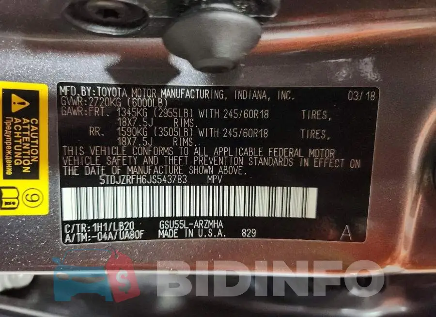 5TDJZRFH6JS543783 Photo# 14