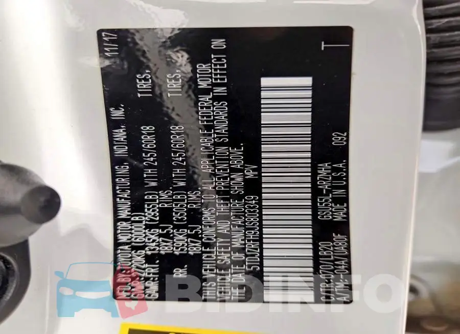 5TDJZRFH9JS803349 Photo# 13